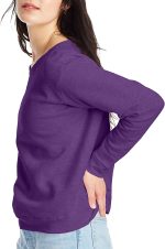 Hanes Women's Crewneck Sweatshirt, EcoSmart Fleece Women's Pullover Sweatshirt, Sweatshirt for Women - Image 3